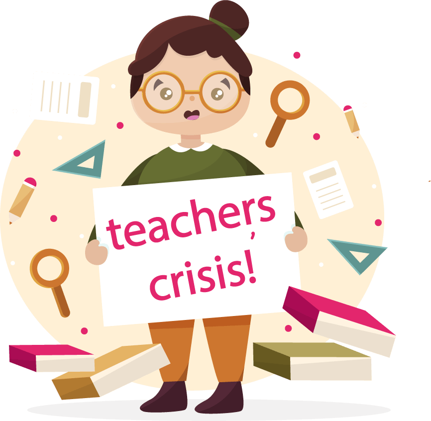 An image of a teacher in crisis!